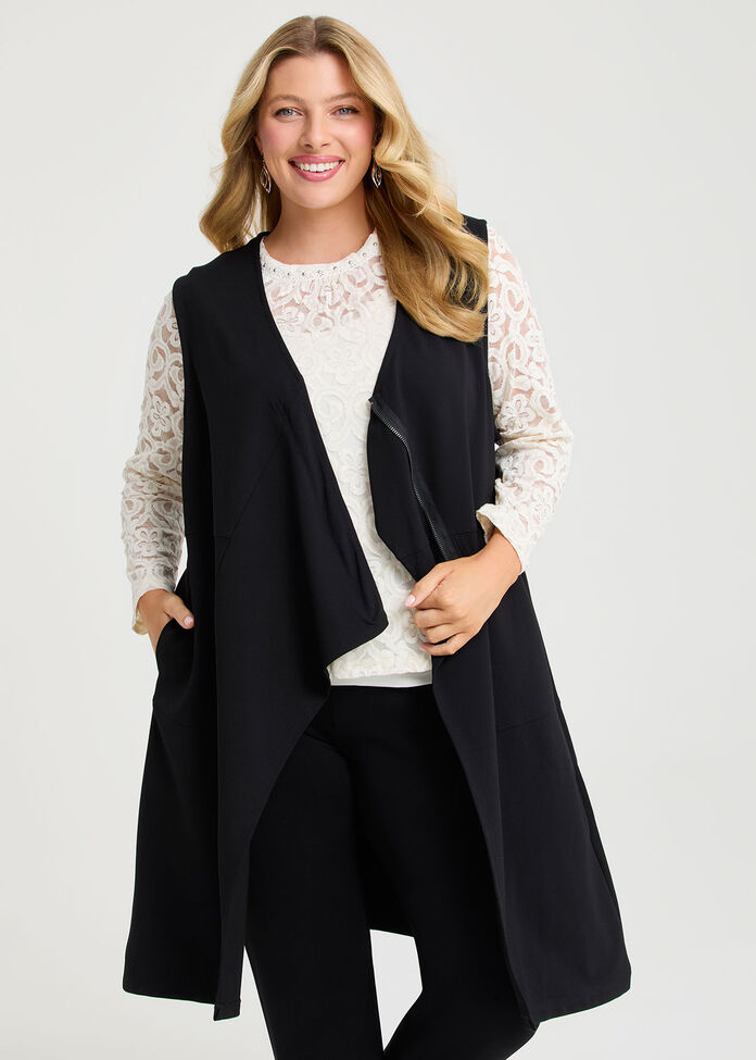 Bamboo Ponte Vest, BLACK, hi-res