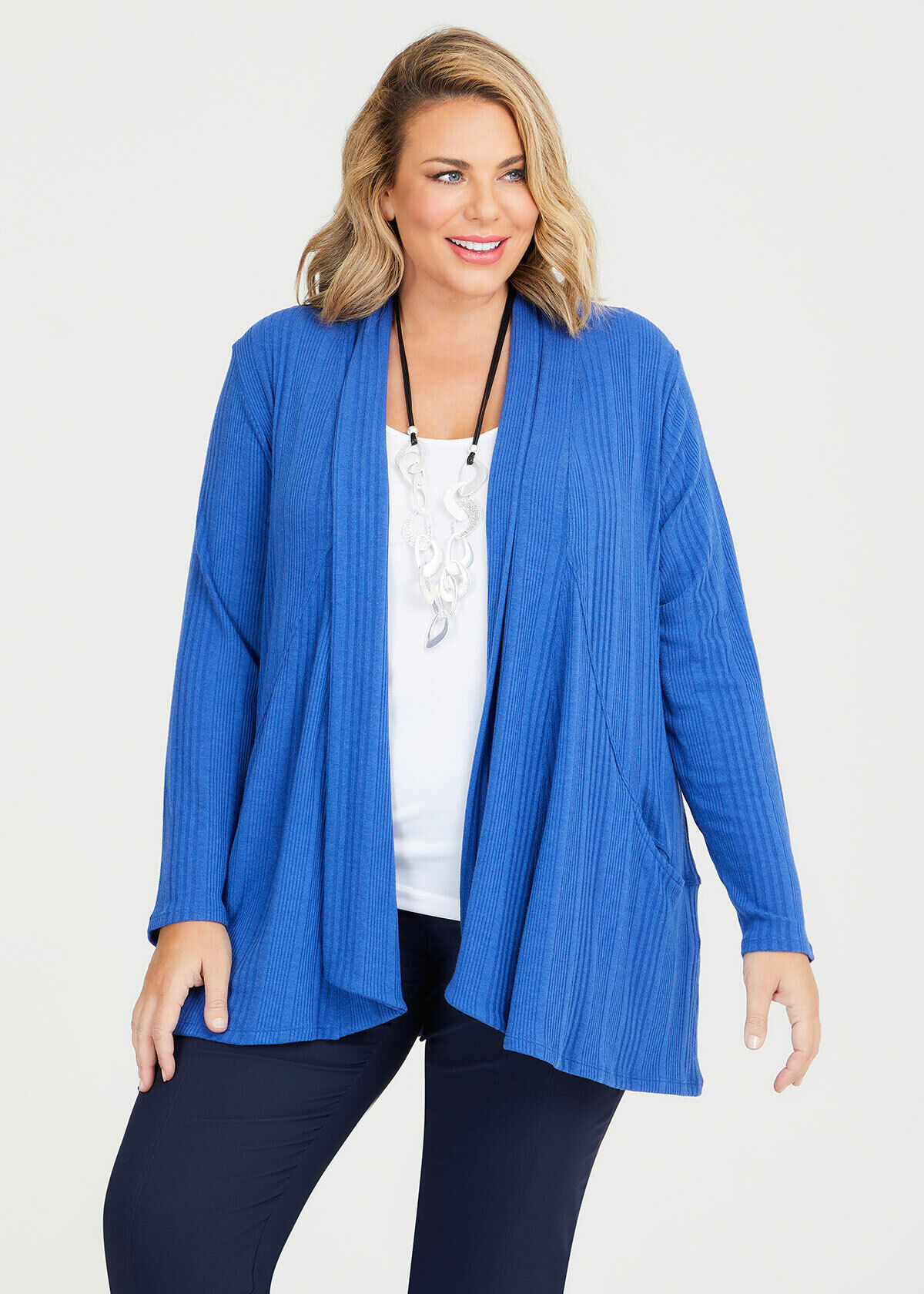 Royal blue cardigan deals plus size