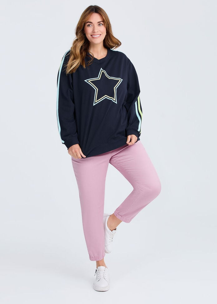 Lyocell Blend Elastic Cuff Jogger, ORCHID BLOOM, hi-res