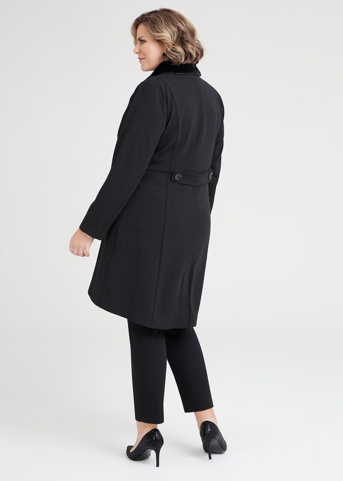 Alexandra Fur Collar Coat, , hi-res