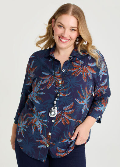 Plus Size Cassandra Print Shirt