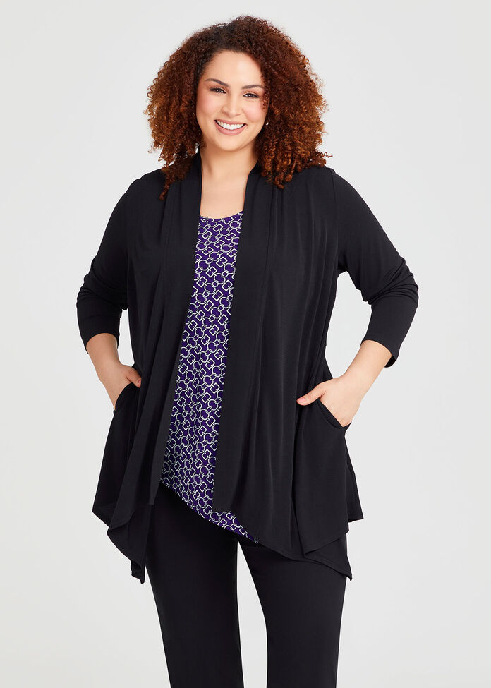 •ELISE• fitted drape cardigan (USA)