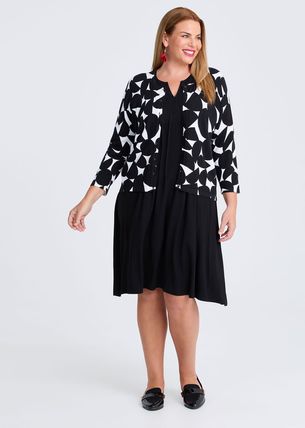 Shop Plus Size Tuck Waist Natural Dress, Black | Taking Shape AU