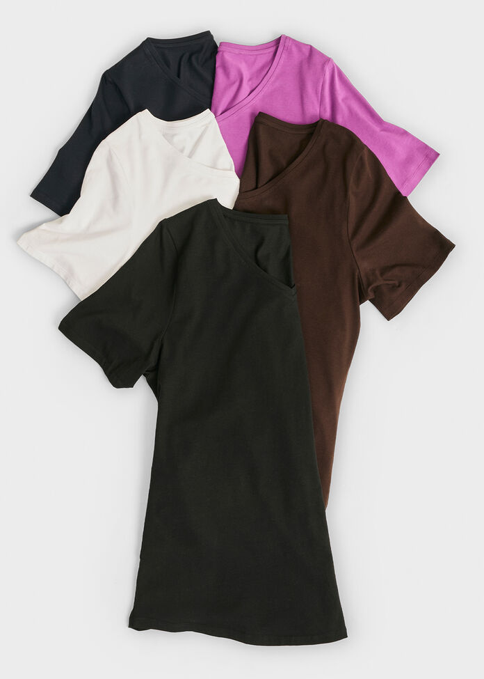 Shop Plus Size Organic Cotton V-neck T-shirt, Green | Taking Shape UK