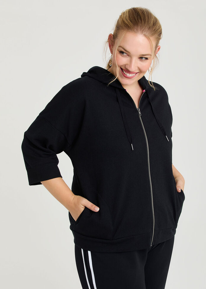 Cotton Zip Thru Hoodie, , hi-res
