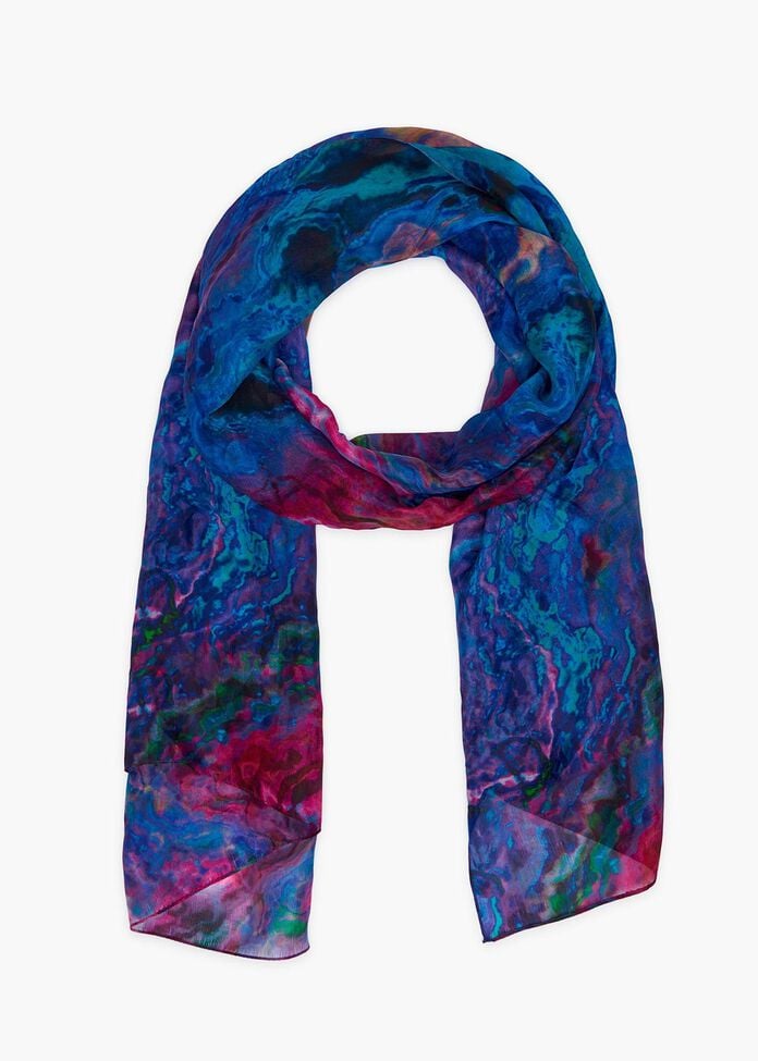 Electric Cosmos Silk Scarf, , hi-res
