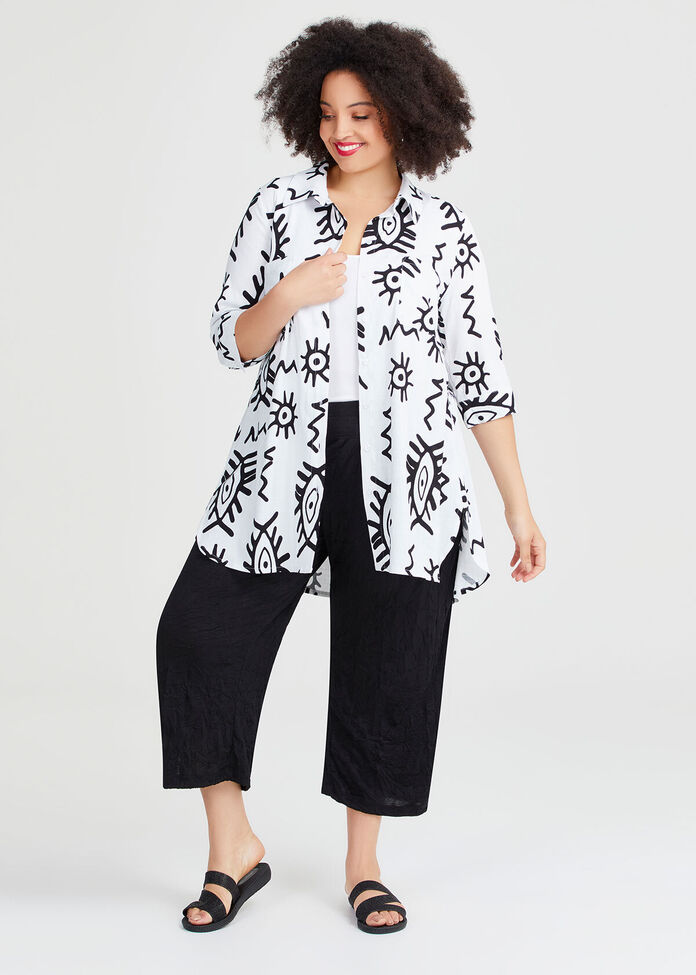 Ava Split Hem Crop Pant, , hi-res
