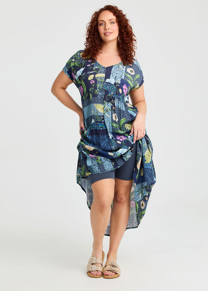 Patchwork Maxi Natural Dress, , hi-res
