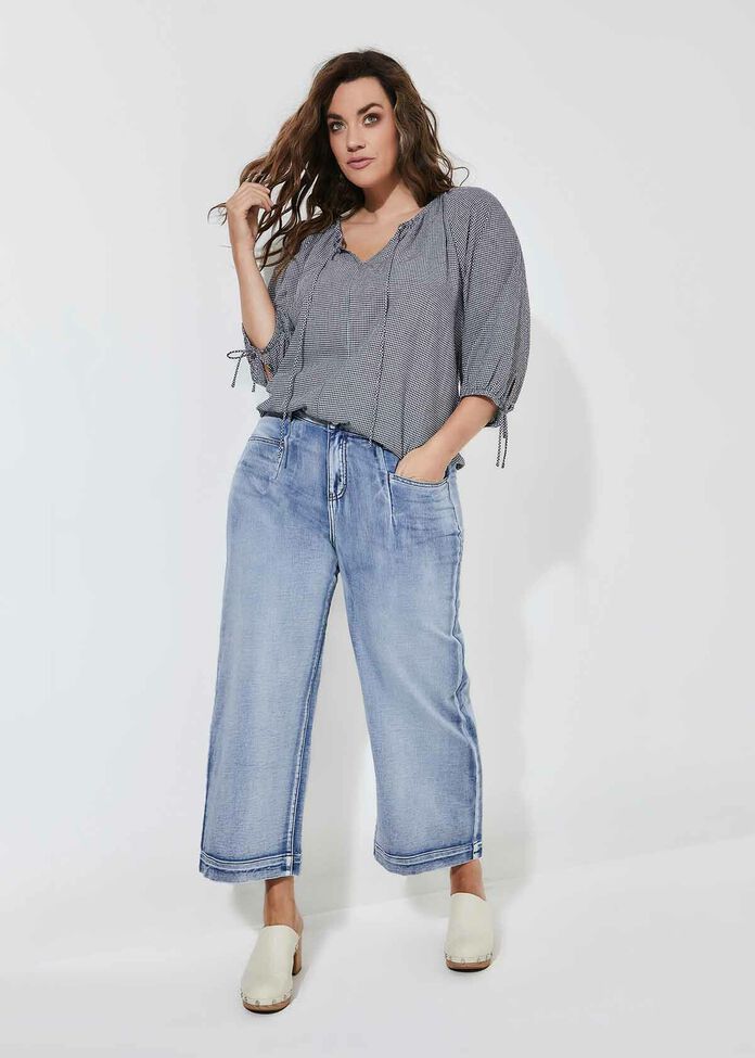 Seersucker Gingham Top, , hi-res