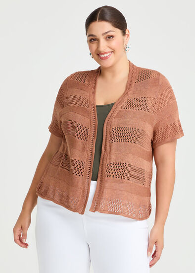 Plus Size Pointelle Cardigan