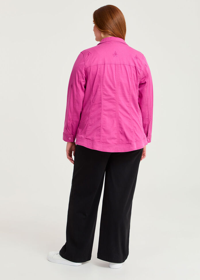 Lyocell Stretch Embroidery Jacket, , hi-res