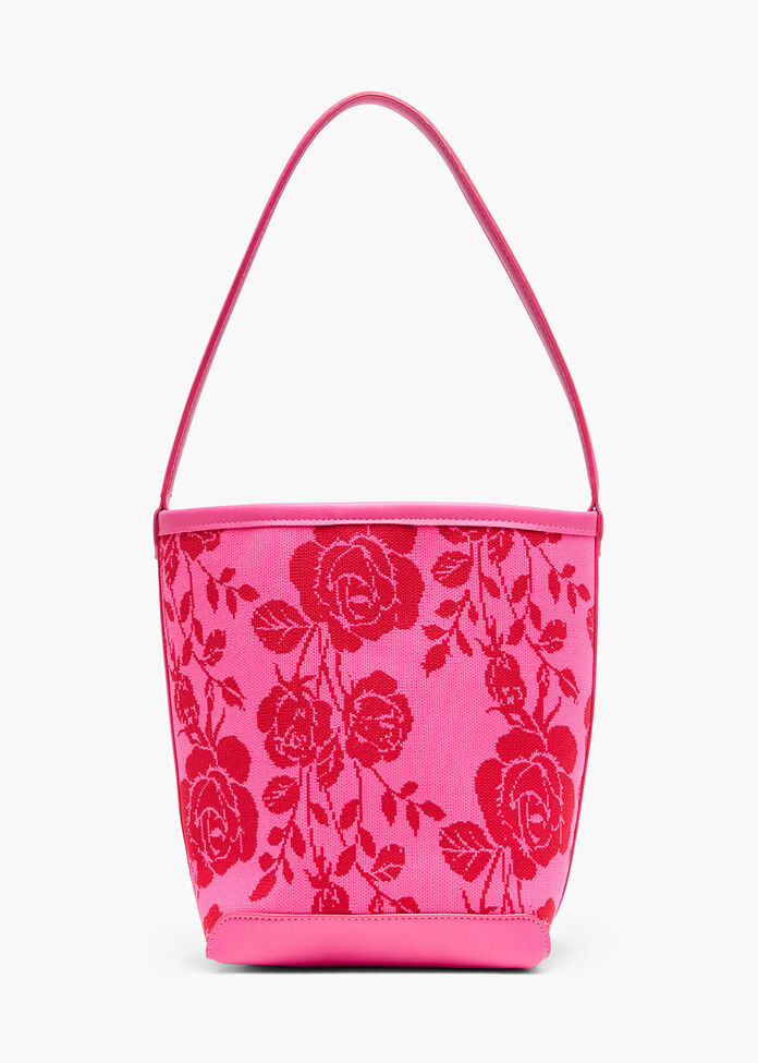 Floral Knit Shoulder Bag, , hi-res