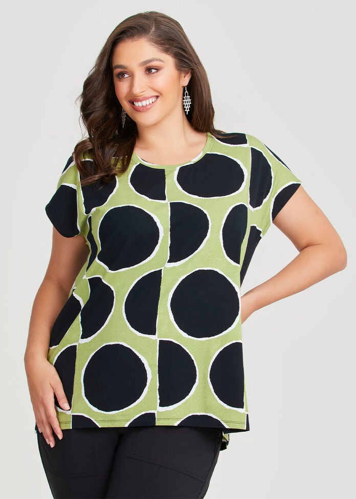 Shop Plus Size Cotton Absract Circle Top in Multi | Sizes 12-30 ...