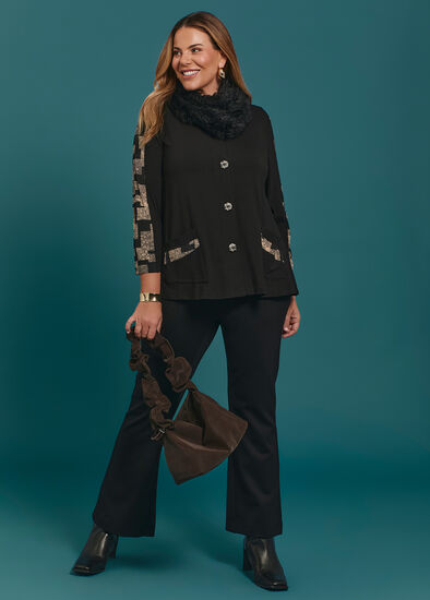 Plus Size Spliced Pocket Outfit