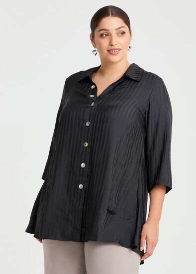 Plus Size Self Stripe Shirt