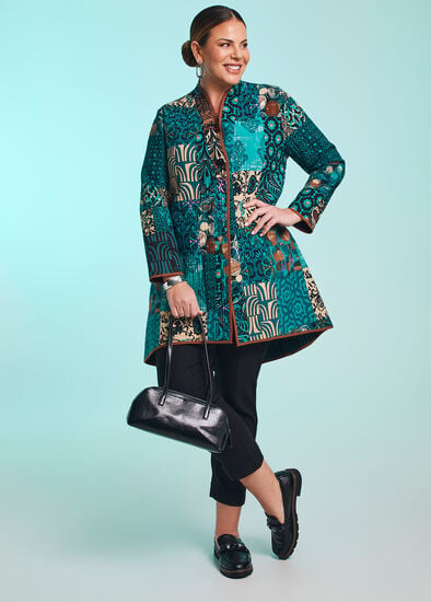 Plus Size Reversible Quilt Natural Jacket