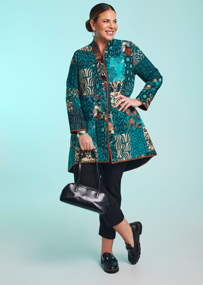 Reversible Quilt Natural Jacket, , hi-res