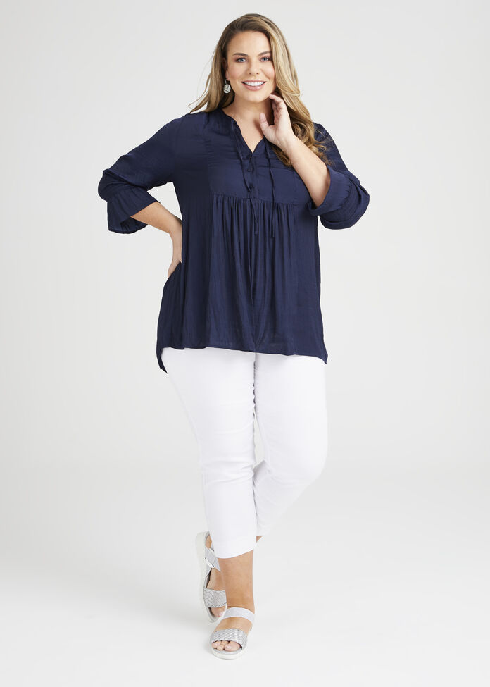 Luxe Avea Gathered Top, , hi-res
