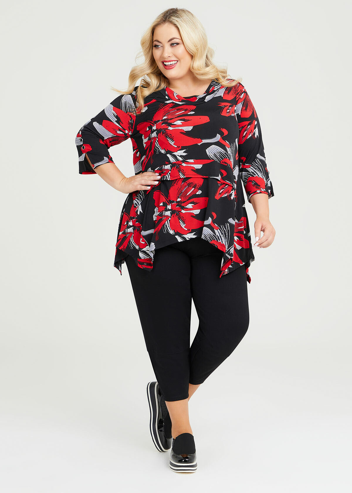 macy's red plus size tops