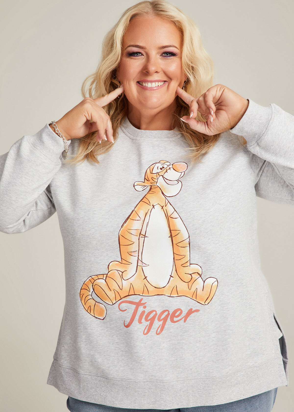 Shop Plus Size Tigger Sweatshirt in Black Taking Shape IE