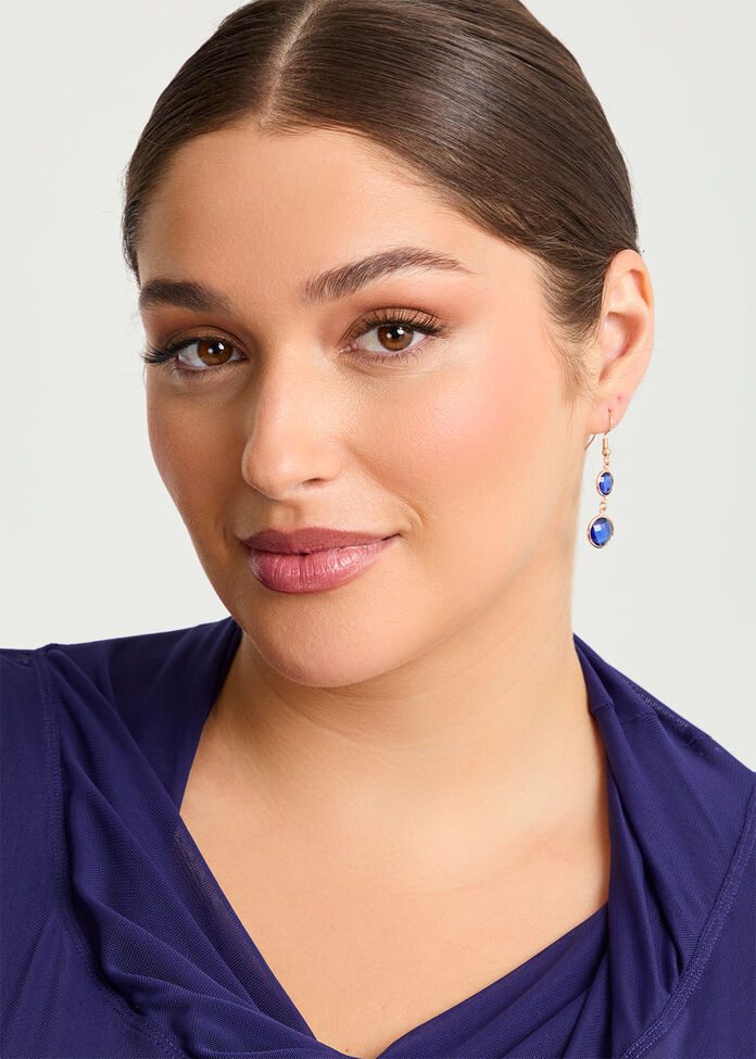 Double Drop Crystal Earrings, , hi-res