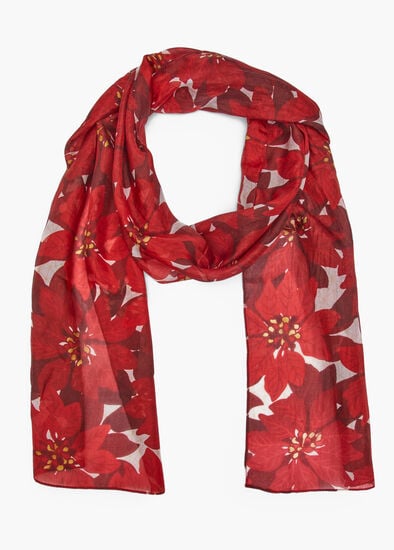 Festive Floral Silk Scarf