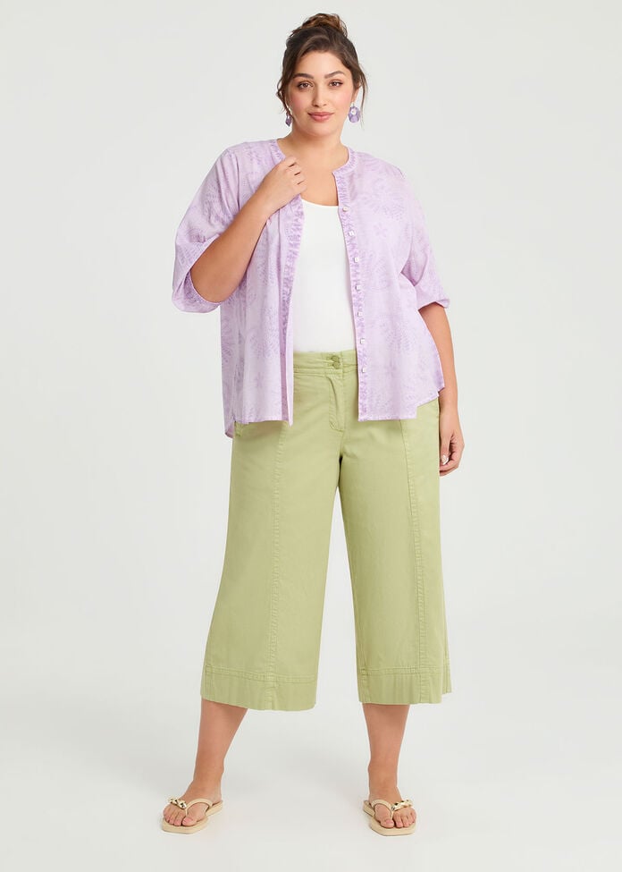 Cotton Broderie Print Top, , hi-res