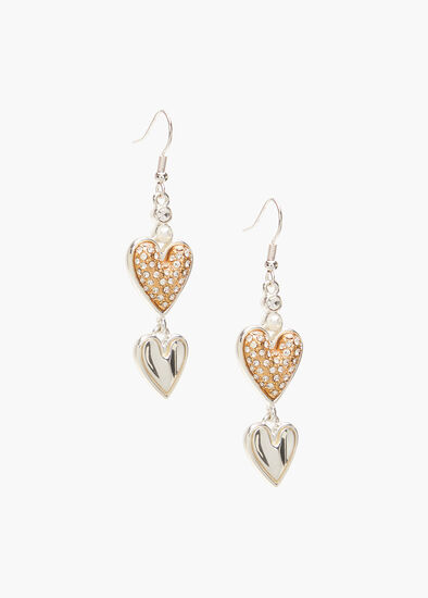 Reversible Heart Diamante Earrings