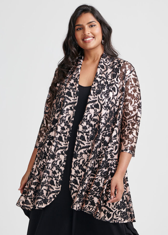Hue And Me Foil Cardi, , hi-res