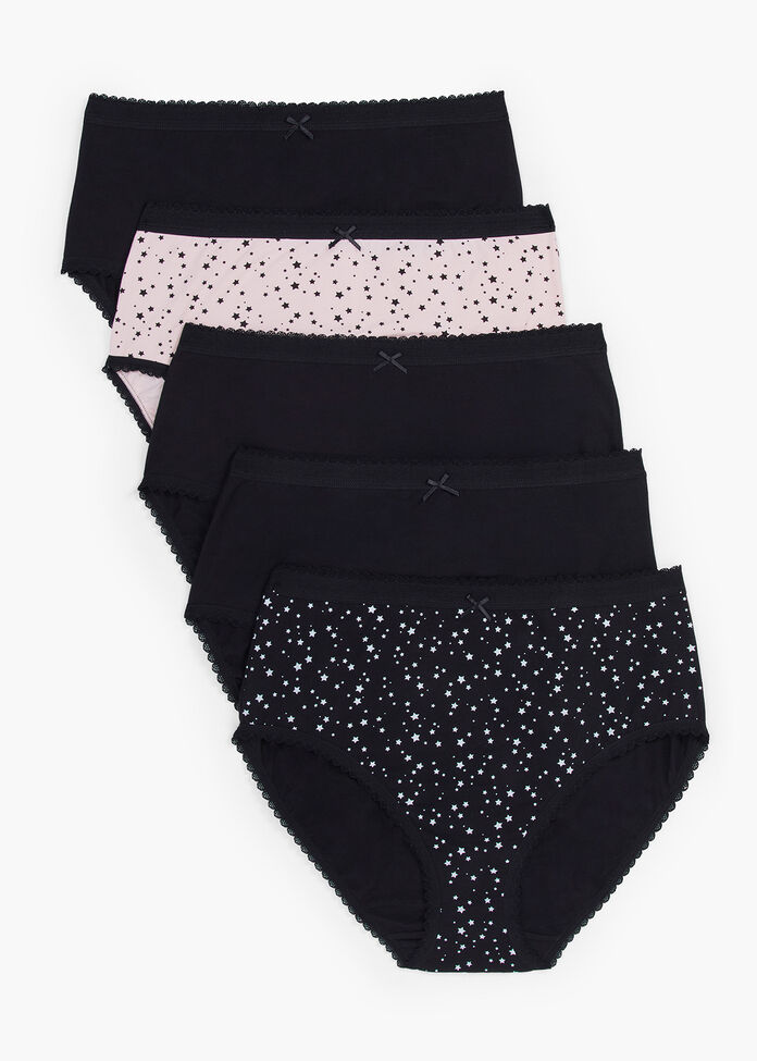 5 Pack Cotton Star Briefs, , hi-res
