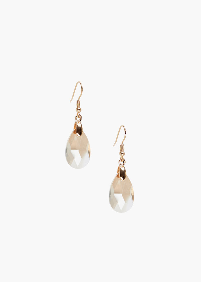 Faceted Crystal Earrings, , hi-res