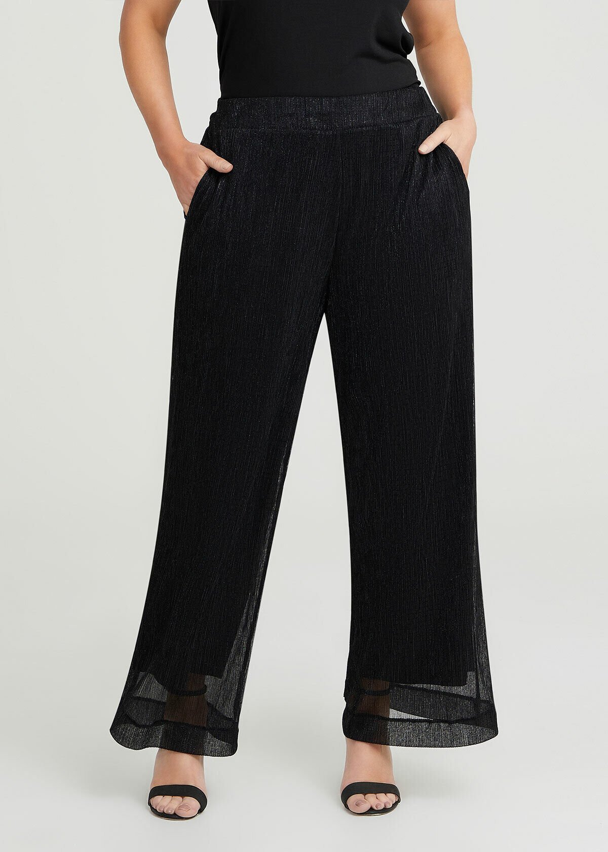Shop Plus Size Shimmer Cocktail Pant in Black Taking Shape AU