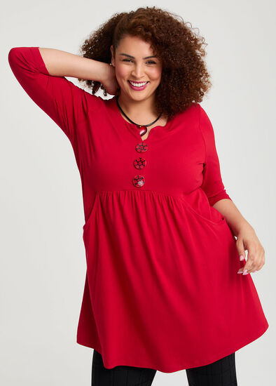Plus Size Button Me Up Wiseguy Natural Tunic
