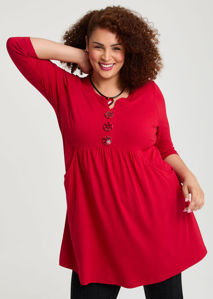 Button Me Up Wiseguy Natural Tunic, , hi-res