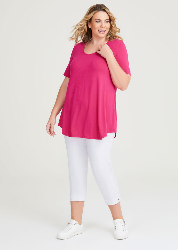 Shop Plus Size Bamboo Base Short Sleeve Top in Red | Sizes 12-30 ...