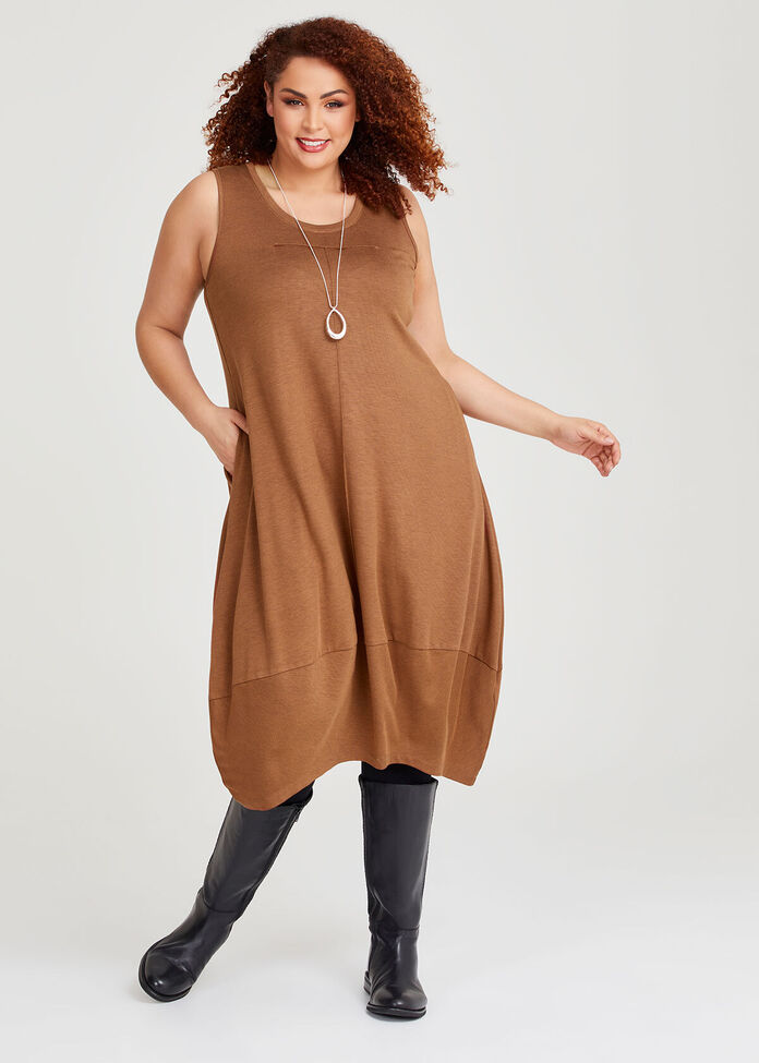 Shop Plus Size Natural Halo Ponte Dress, Brown | Taking Shape AU