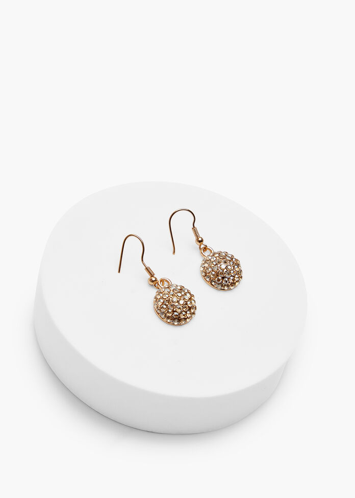 Pave Diamante Crystal Earrings, , hi-res