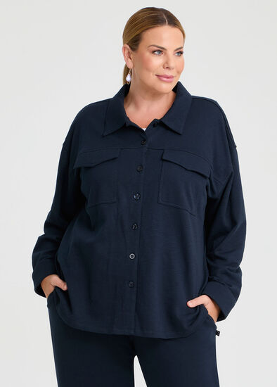 Plus Size Sweat Shacket