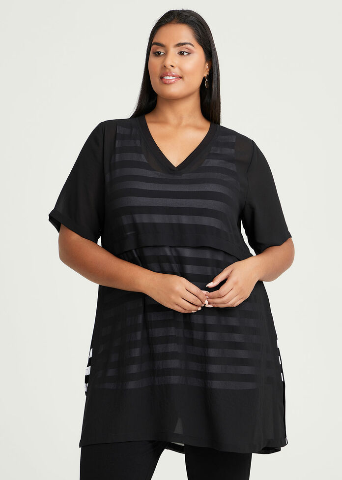 Shop Plus Size Chiffon Tasha Tunic in Black | Taking Shape AU
