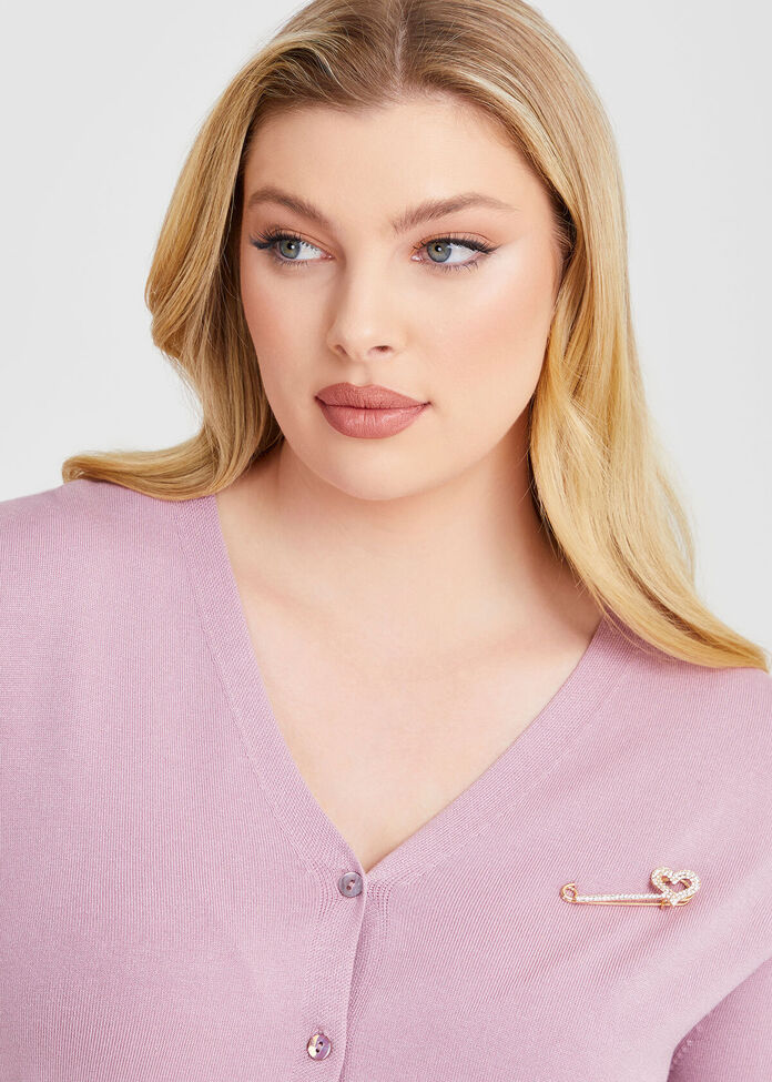 Love Heart Pin Brooch, , hi-res