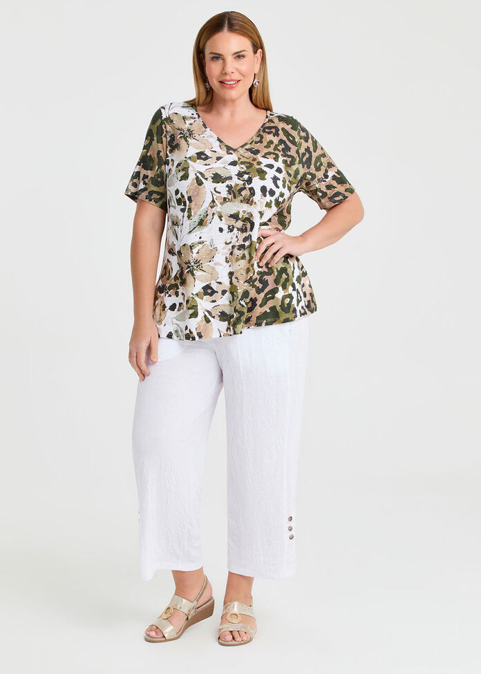 Jungle Fever Cotton Modal Slub Top, , hi-res