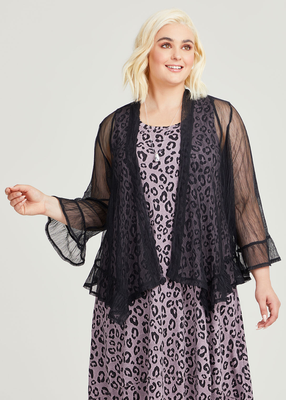 Gray discount lace cardigan
