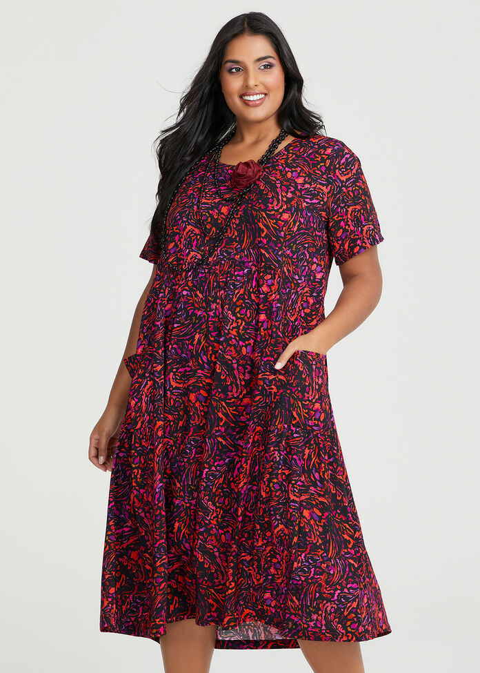 Shop Plus Size Natural Abstract Print Dress in Multi | Taking Shape AU