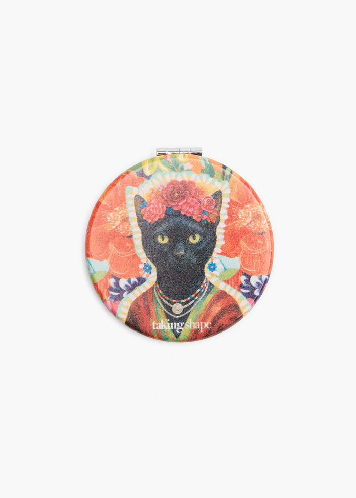 Flower Cat Compact Mirror, , hi-res