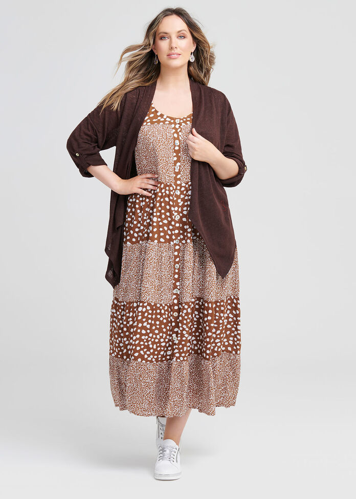 Natural Leopard Mix Dress, , hi-res
