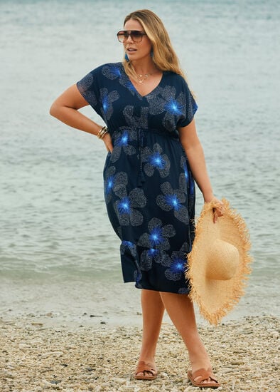 Plus Size Robyn Poppy Print Tie Dress