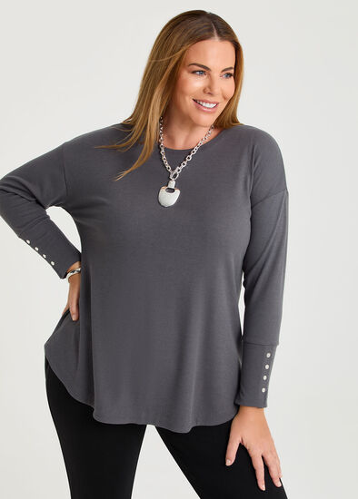 Plus Size Rib Hi-lo Top