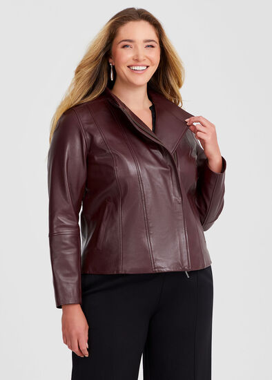 Plus Size Leather Lottie Panel Jacket