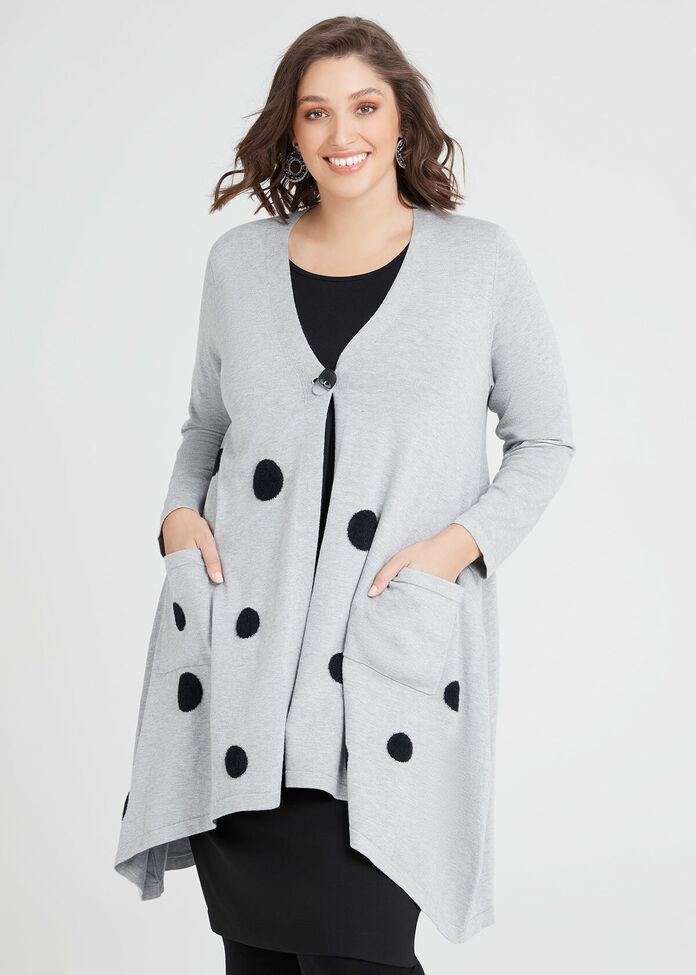 Shop Bamboo Fluffy Spot Cardigan in Grey, Sizes 12-30 | Taking Shape AU