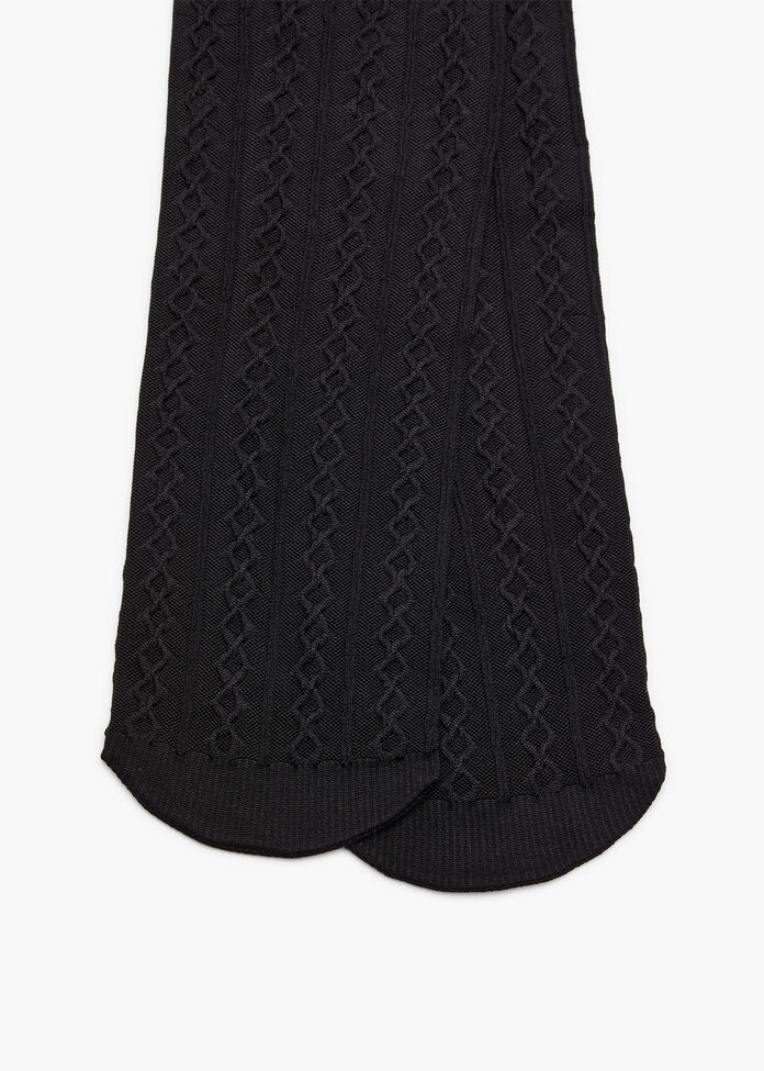 Opaque Cable Knit Tights, , hi-res
